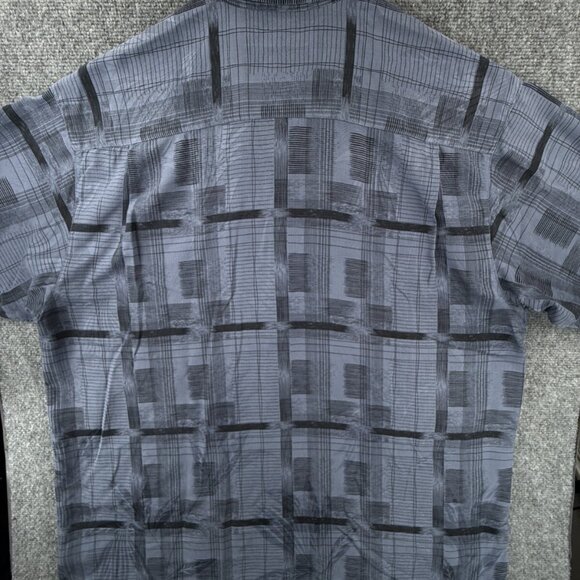 Tommy Bahama Button Up Shirt Short Sleeve Silk Hawaii Tropical Purple Geometric - Picture 13 of 13